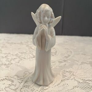 Elegant White Dresden Angel Figurine. Made in Germany.